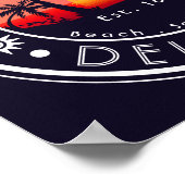Dewey strand Delaware Sunset Beach Palm Tree 80s Poster (Hoek)