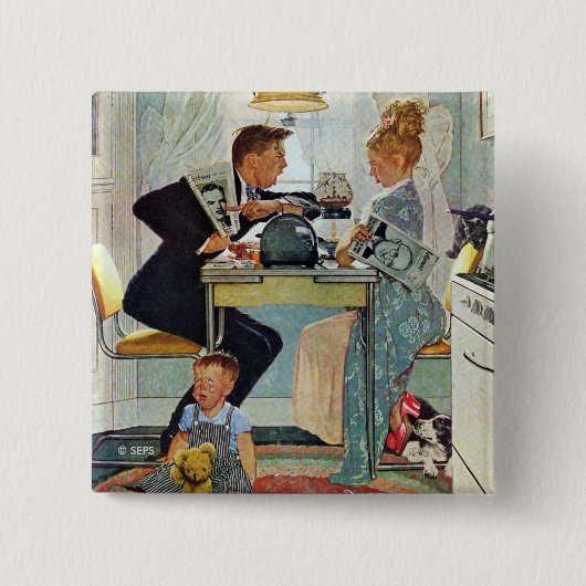 Dewey tegen Truman Vierkante Button 5,1 Cm (Voorkant)