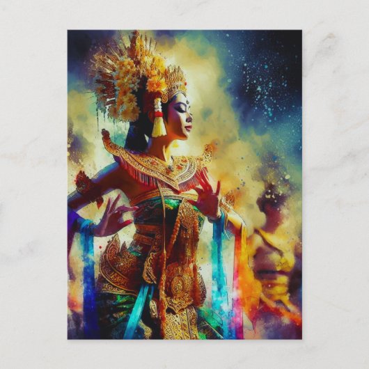Dewi Tari (dansgodin) Feestdagenkaart (Voorkant)