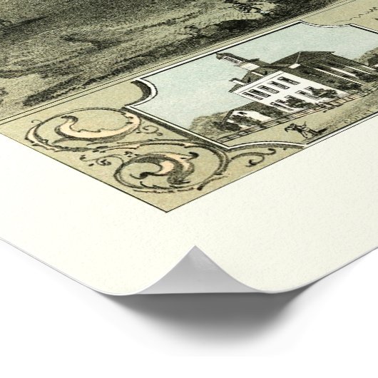 DeWitt, IA Panorama Map - 1868 Poster (Hoek)