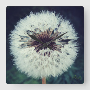 Dewy Dandelion Clock ...Clock! Vierkante Klok