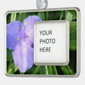 Dewy Trillium Spring Wildflower Verzilverd Omlijst Ornament (Links)