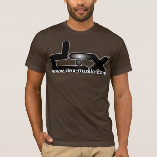 DEX MUSIC OFFICIAL T-SHIRT BROWN (Voorkant)