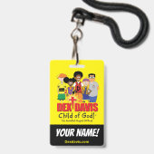 "Dex n' Them"-naamkaart (dubbelzijdig) Badge (Voorzijde met lanyard)