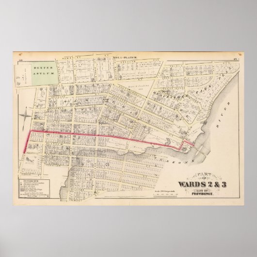 Dexter Asylum en Central Bridge Atlas Map Poster (Voorkant)