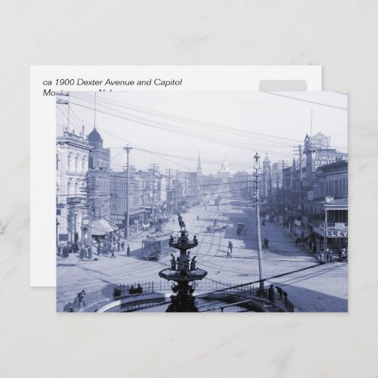 Dexter Avenue en Capitol, Montgomery AL Briefkaart (Voorkant / Achterkant)