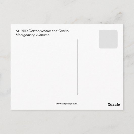Dexter Avenue en Capitol, Montgomery AL Briefkaart (Achterkant)