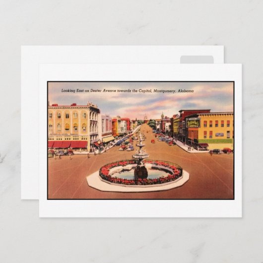 Dexter Avenue, Montgomery AL Briefkaart (Voorkant / Achterkant)