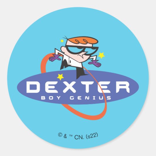 Dexter "Boy Genius" Ronde Sticker (Voorkant)
