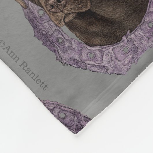 Dexter - Chocolate Lab Fleece Deken (Hoek)