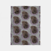 Dexter - Chocolate Lab Fleece Deken (Voorkant)