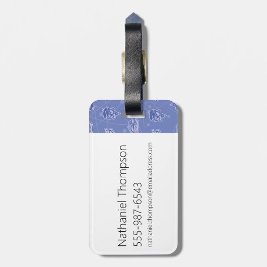 Dexter en Mandark Atomic Pattern Bagagelabel (Achterkant verticaal)