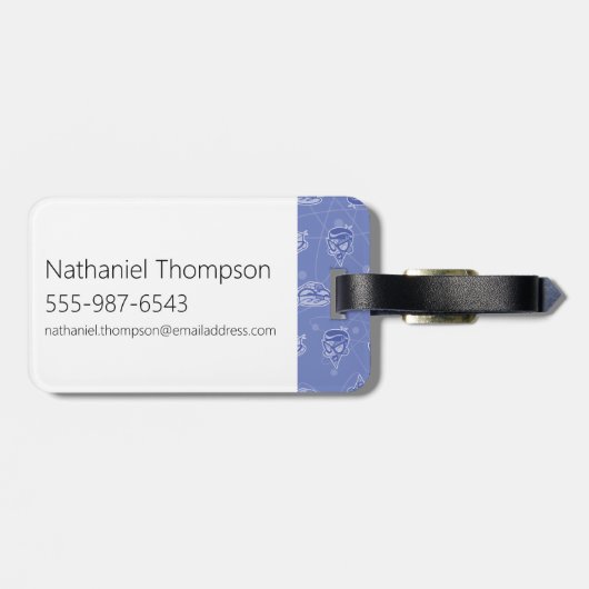 Dexter en Mandark Atomic Pattern Bagagelabel (Achterkant horizontaal)