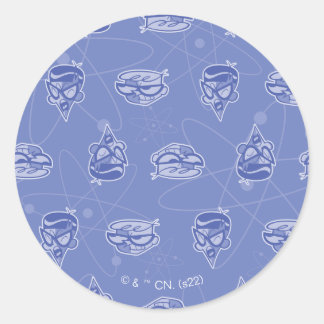 Dexter en Mandark Atomic Pattern Ronde Sticker