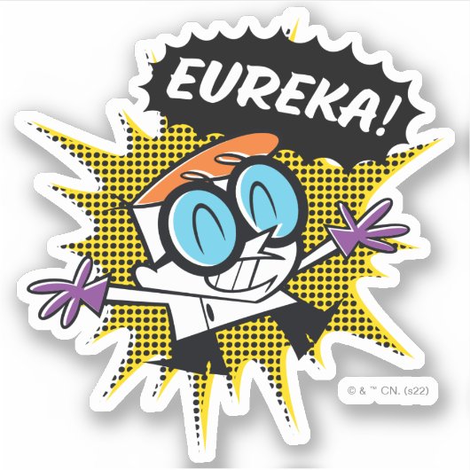 Dexter "Eureka!" Halftone Callout Grafisch Sticker (Voorkant)