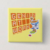 Dexter "Genius op het werk" Vierkante Button 5,1 Cm (Voorkant)