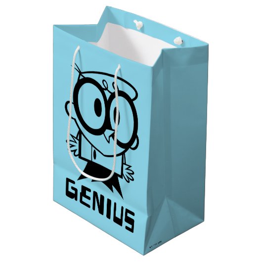 Dexter "Genius" Overzicht Grafisch Medium Cadeauzakje (Voorkant Gekanteld)