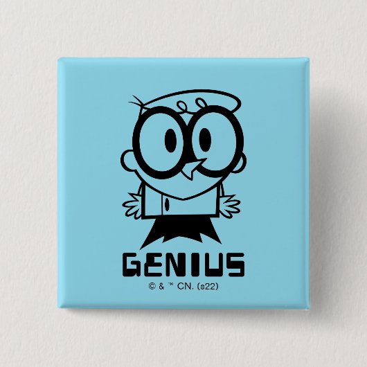 Dexter "Genius" Overzicht Grafisch Vierkante Button 5,1 Cm (Voorkant)