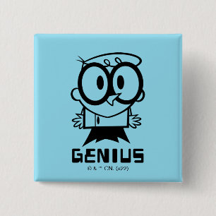Dexter "Genius" Overzicht Grafisch Vierkante Button 5,1 Cm