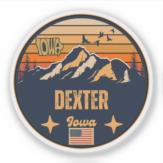 Dexter, Iowa, Verenigde Staten Sticker (Voorkant)