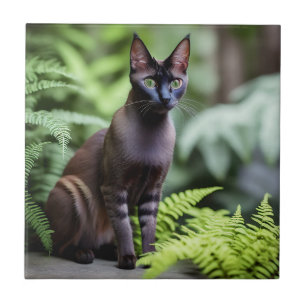 Dexter The Black Siamese Cat, Ceramic Tegel Tegeltje