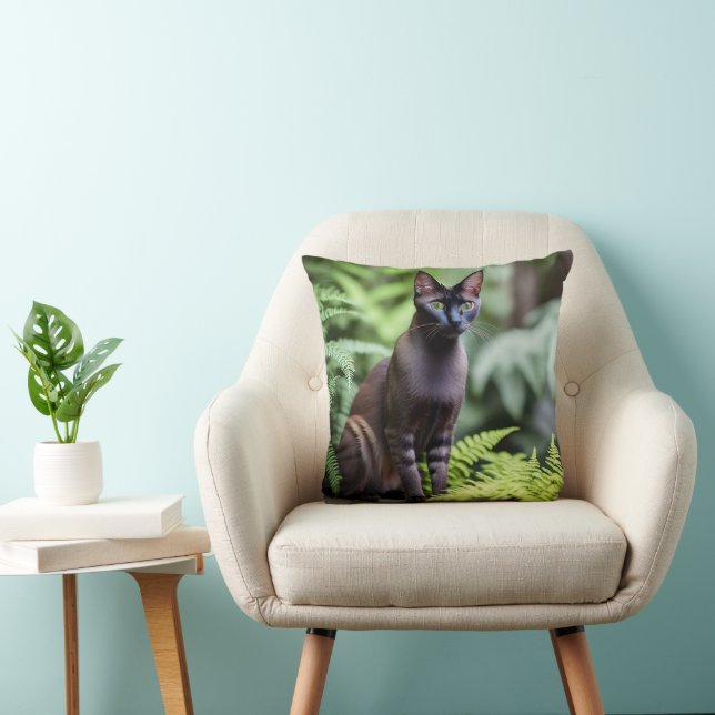 Dexter The Black Siamese Cat, Cushion Kussen (Stoel)