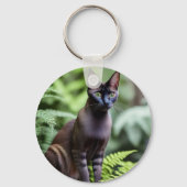 Dexter The Black Siamese Cat, Keyring Sleutelhanger (Voorkant)