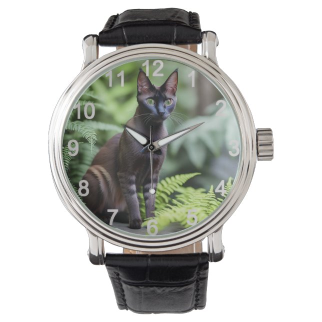 Dexter The Black Siamese Cat, Watch Horloge (Voorkant)