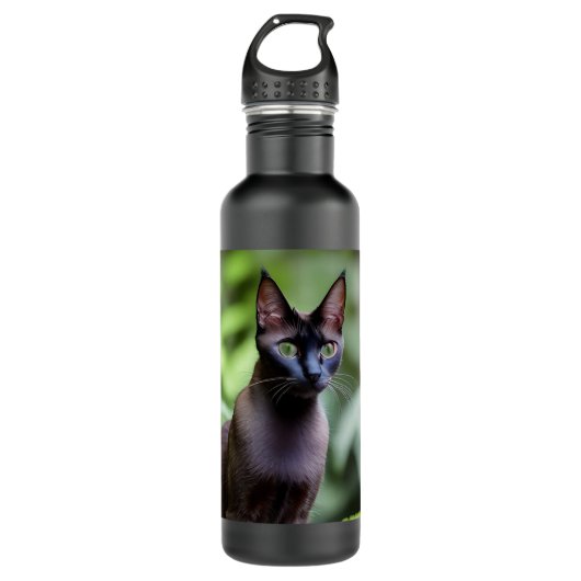 Dexter The Black Siamese Cat, Water Bottle Waterfles (Voorkant)