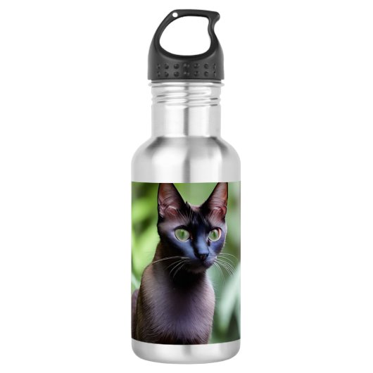 Dexter The Black Siamese Cat, Water Bottle Waterfles (Voorkant)