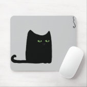 Dexter the Fat Black Cat Mousepad (aanpasbaar) Muismat (Met muis)