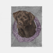 Dexter versie 2 - Chocolate Lab Fleece Deken (Voorkant)