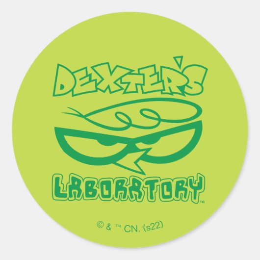 Dexter's Laboratory Face Logo Ronde Sticker (Voorkant)