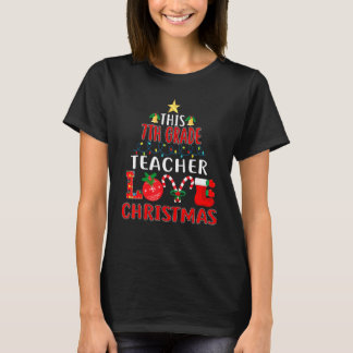 Deze 7e graad leraar liefde voor kerstverlichting t-shirt
