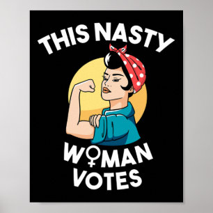 Deze akelige vrouw stemt feministisch op Biden en  Poster