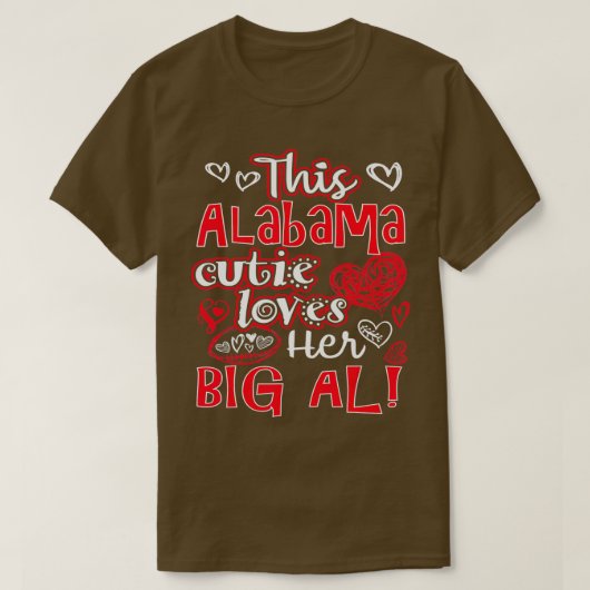 Deze Alabama Cutie houdt van haar grote Al Fun-Foo T-shirt (Design voorkant)