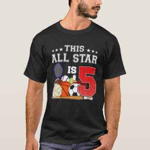Deze All Star is 5 jaar oud Kind 5e verjaardag T-shirt