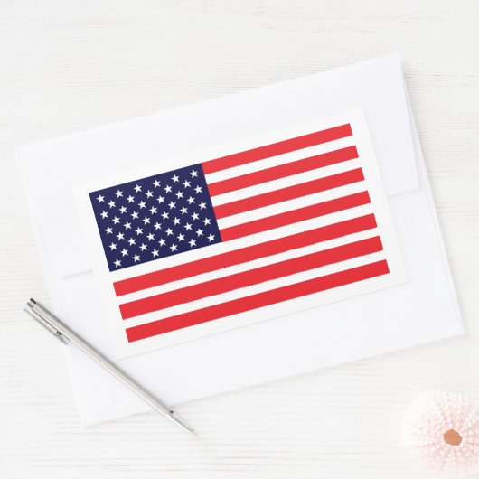 Deze Amerikaanse vlag Rechthoekige Sticker (Envelop)