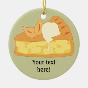 Deze Apple Pie Slice-afbeelding aanpassen Keramisch Ornament