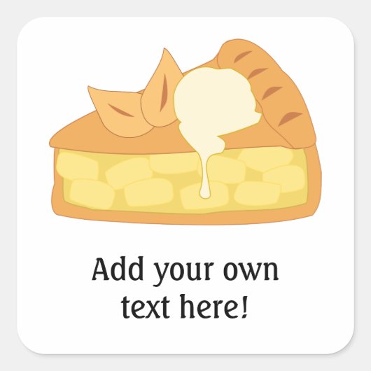 Deze Apple Pie Slice-afbeelding aanpassen Vierkante Sticker (Voorkant)