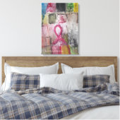Deze Art is gemaakt voor borstkanker ondersteuning Canvas Afdruk (Insitu (Slaapkamer))