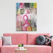 Deze Art is gemaakt voor borstkanker ondersteuning Canvas Afdruk (Insitu (Woonkamer))
