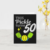 Deze augurk wordt 50 pickleball 50ste verjaardag kaart (Gele Bloem)