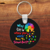 Deze autisme spectrumstoornis en design voor manne sleutelhanger (Voorkant)