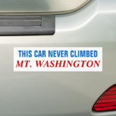 Deze auto heeft nooit Mt Washington beklommen Bumpersticker (Op auto)