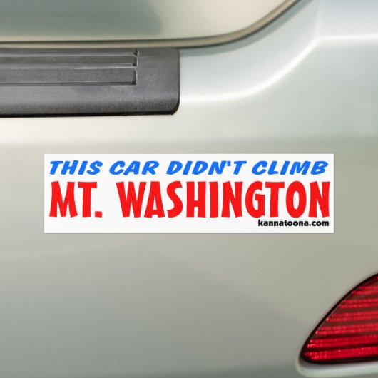 Deze auto klom Mt. Washington niet. Bumpersticker (Op auto)