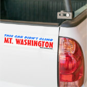 Deze auto klom Mt. Washington niet. Bumpersticker (Op Truck)