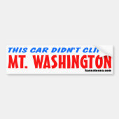 Deze auto klom Mt. Washington niet. Bumpersticker (Voorkant)