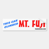Deze auto klom op de berg Fuji Bumpersticker (Voorkant)