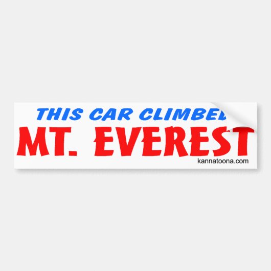 Deze auto klom op Everest Bumpersticker (Voorkant)